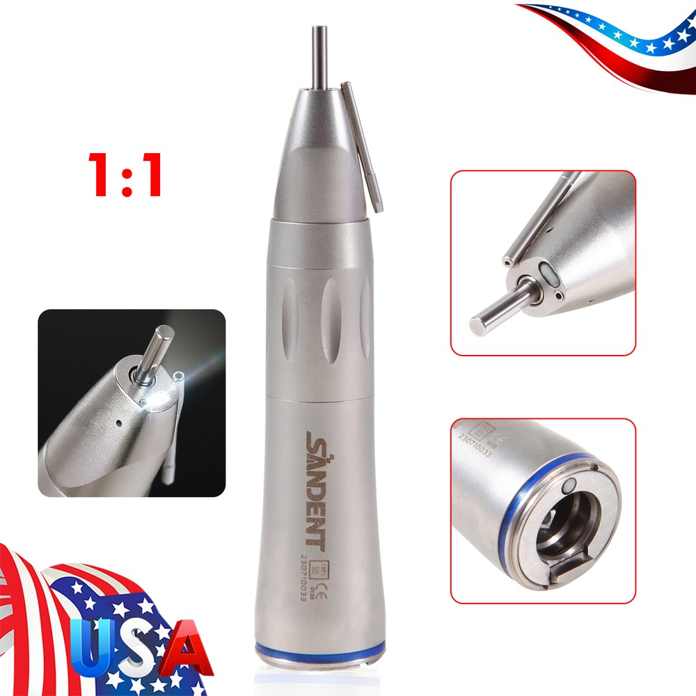 SANDENT Dental 1:1 Fiber Optic Surgical Straight Nose Cone Low Speed Handpiece
