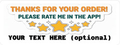 60 Thank You Stickers Uber DoorDash Instacart Grubhub eBay Etsy Rating Reminder