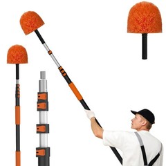 Laanpole 30Ft Cobweb Duster Extension Pole Spider Web Brush For Cleaning