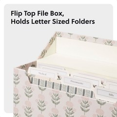 Flip Top File and Storage Box Printed Canvas Handcrafted Haven