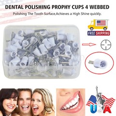 100 Pcs Dental Polishing Prophy Prophylaxis Cups Latch Type Rubber Polisher