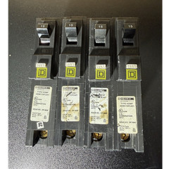 Square D HOM115PCAFI 15A Combination AFCI Circuit Breaker Lot of 4, 1-Pole, 120V
