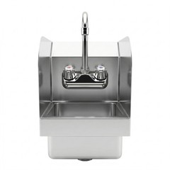 12 in. x 9 in. x 13 in. Wall Mount Stainless Steel Hand Sink with Side Splashes