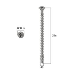 1 pounds#8X3″410 Stainless Steel Fastener Drywall Screws-Phillips with coarse…