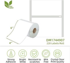 12 Rolls 4×6 Thermal Shipping Labels for DYMO 4XL (1744907) Perforated