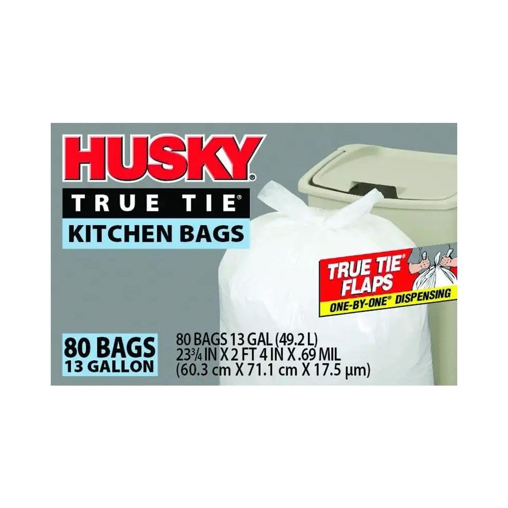13GAL WHT Kitchen Bag 80CNT Poly-America Household Bags HK13WC080W 073257012935