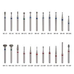 5pcs/Pack Dental DIA-BURS Air Turbine Cone Diamond Burs for High Speed Handpiece