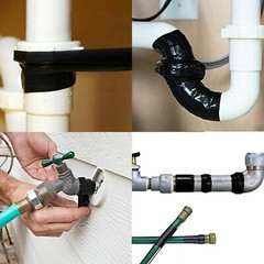 4pcs Black Rubber Silicone Repair Waterproof Adhesive Tape Rescue Self Fusing