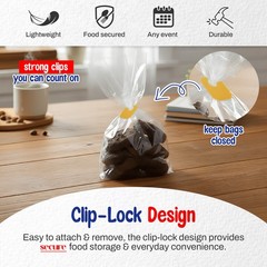 MT Products Yellow Disposable Plastic Clip and Bread Bag Clips – Pack of 500