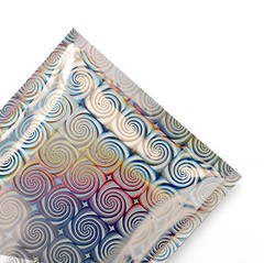 100 Silver Holographic Design Flat Zipper Seal Lock Food Bags with Clear Window