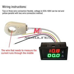 DC0-300V 50/100/200/400A Digital Current Voltage Meter Hall Ammeter Voltmeter