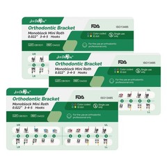 10 pack Dental Orthodontic Brackets Braces Metal Mini Roth Slot 022 Hook 345