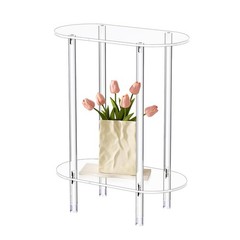 Modern Clear Acrylic Narrow Side Table for Small Spaces, 15.55″ L x 7.87″ W x…