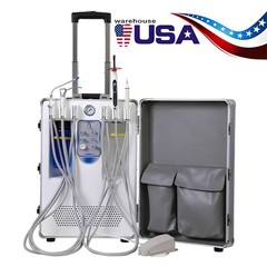 Portable Dental Delivery Unit Syringe Suction Turbine With Air Compressor 4Hole
