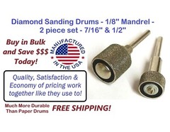 2pcs Sanding Drum Set 7/16″ + 1/2″ Drum Sander Sanding Sleeves Diamond Coated
