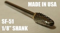 SF51D Tree Shape Tungsten Carbide Burr Bur Cutting Tool Die Grinder Bit 1/8″