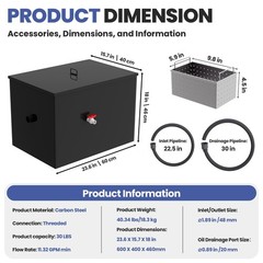 30 Gallon Commercial Under Sink Grease Trap 30 LBS Under Sink Grease Trap