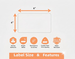 4 x 6 Fanfold Direct Thermal Shipping Labels – 1000 Labels | Fanfold Stack