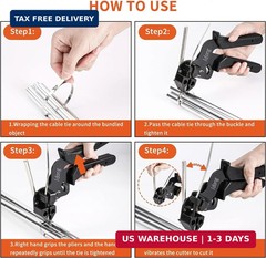 Metal Zip Tie Wrap Gun Kit,Stainless Steel Cable Tie Tool with 100PCS Cable Ties