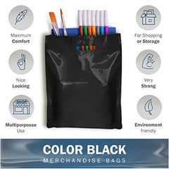 Black Merchandise Plastic Shopping Bags – 100 Pack 9″ x 12″ with 1.5 mil Thic…