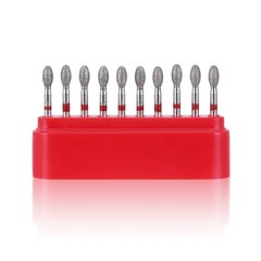 AZDENT Dental Diamond Burs 368-023F / 379-023F Football Fine Grit Red 10Pcs/Box