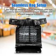 Black Thank You T-Shirt Bags 1000 Count Heavy Duty Grocery Retail Shopping Bags