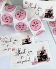 Thank You Business Card for Small Business, Fashion, Thank You Stickers