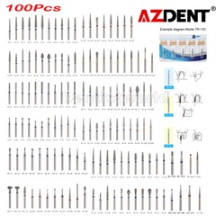 20Packs 100Pcs Dental Diamond Burs FG Burs Turbine For High Speed Handpiece