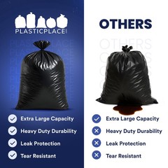Plasticplace 95-96 Gallon Trash Bags – 1.2 mil thick – 50 Bags on Rolls