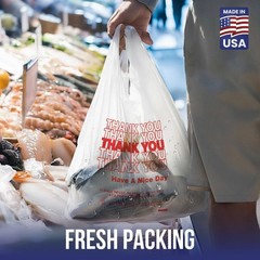 Bags 1/6 Large 21 x 6.5 x 11.5 “Thank You” T-Shirt Plastic Grocery Shopping 0.59