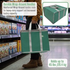 VENO 2 Pack Cooler Bag and Insulated Grocery Bags for Food 2 Pack, Dark Green