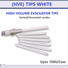 Dental Disposable HVE Suction Tips, 25-1000/Bx Vented High-Volume Evacuation Tip