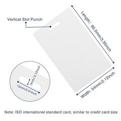100 Pack Premium Blank PVC Cards with Slot Punch on Short 100pack, 100pack
