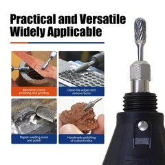 10PCS Carbide Burr Bits Set for Dremel 1/8 Rotary Tool Double Cut Grinding Metal
