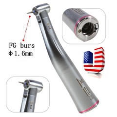 Dental Attachment Handpiece 1:5 Friction Grip Fiber Optic LED Contra Angle Red