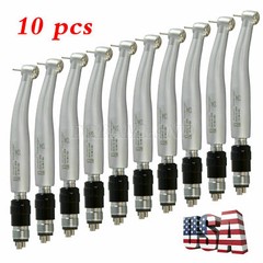 10*NSK Style Dental High Speed Turbine Handpiece Push Button+4Hole Coupler YBNK4