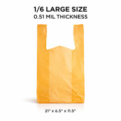 Orange Plastic T-Shirt Grocery Bags 1/6 Large 21 x 6.5 x 11.5 in 0.51 Mil