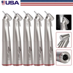 5 PCS Dental 1:4.2 LED 45°Angle Head Contra Angle Handpiece External Water