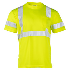 Hi Vis T Shirt ANSI Class 3 Reflective Safety Short Sleeve HIGH VISIBILITY