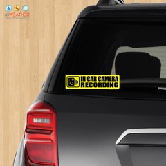(4 pcs) In Car Camera Recording Stickers Dash Cam Video on Board Bumper Decals