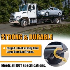 2 Pack 8 In J Hook,Short Tow Hook on Coupling Link,Yellow Zinc Plated J Tow Hook