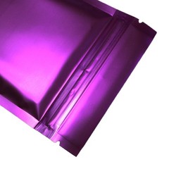 100/200/500 Matte Purple Mylar Foil Smell Proof Reclosable Zipper Seal Lock Bags