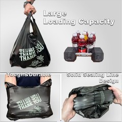 YoYoRain Black Thank you bags, HEAVY DUTY 22MIC Plastic Bags…