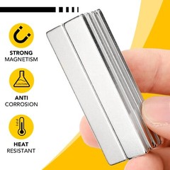Strong Magnet Strips Heavy Duty – Rare Earth Magnets with Adhesive – Pack of 6