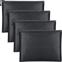 4 Pack Fireproof Document Bags 13″ x 10″ Waterproof and Fireproof Money Bag