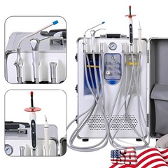 Portable Dental Delivery Unit Syringe Suction Turbine With Air Compressor 4Hole