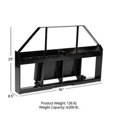 Titan Attachments Mini Skid Steer Pallet Fork Frame, Rated 4000 LB, Quick Tach