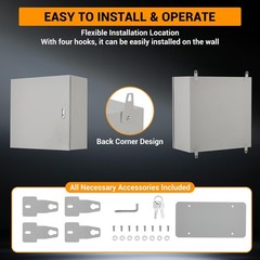 GARVEE Waterproof Electrical Box IP66 Steel Outdoor Enclosure Lockable Panel Box