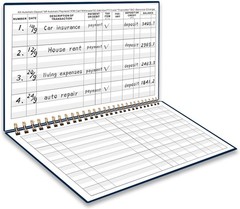 Large Print Checkbook Register Book – 5-7/8″ x 8-1/2″ Financial Ledger