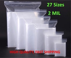 Clear Reclosable Zip Seal Bag Plastic 2 Mil Lock Bags Jewelry Zipper Baggie 2Mil